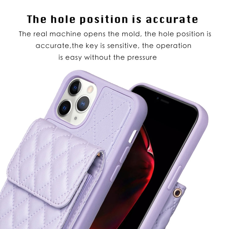 For iPhone 11 Pro Max Vertical Wallet Rhombic Leather Phone Case