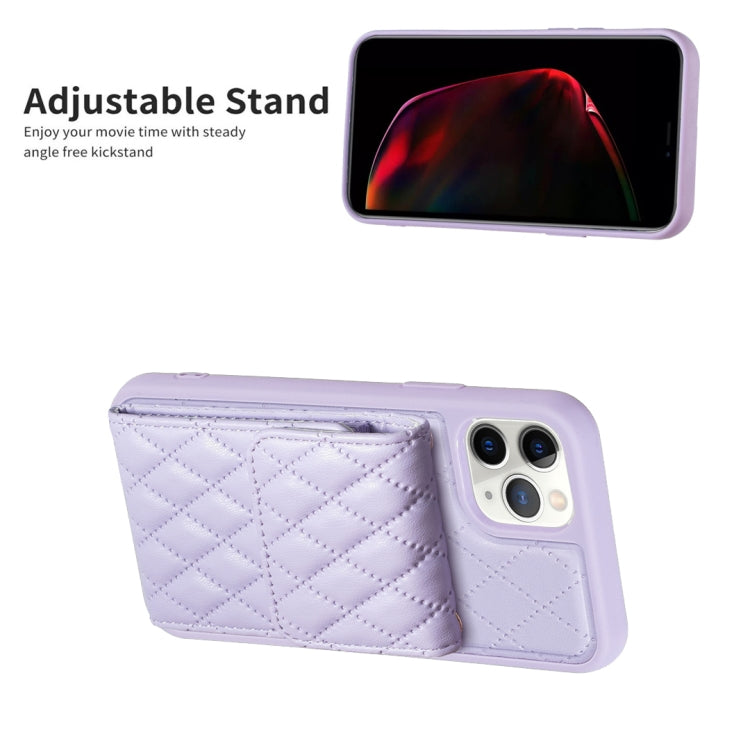 For iPhone 11 Pro Max Vertical Wallet Rhombic Leather Phone Case