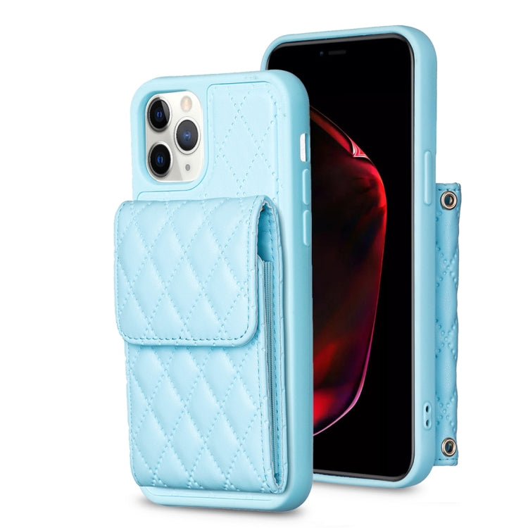 For iPhone 11 Pro Max Vertical Wallet Rhombic Leather Phone Case