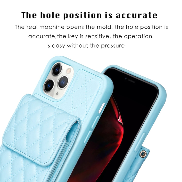 For iPhone 11 Pro Max Vertical Wallet Rhombic Leather Phone Case
