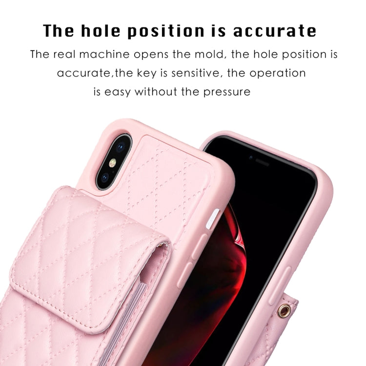 For iPhone X / XS Vertical Wallet Rhombic Leather Phone Case