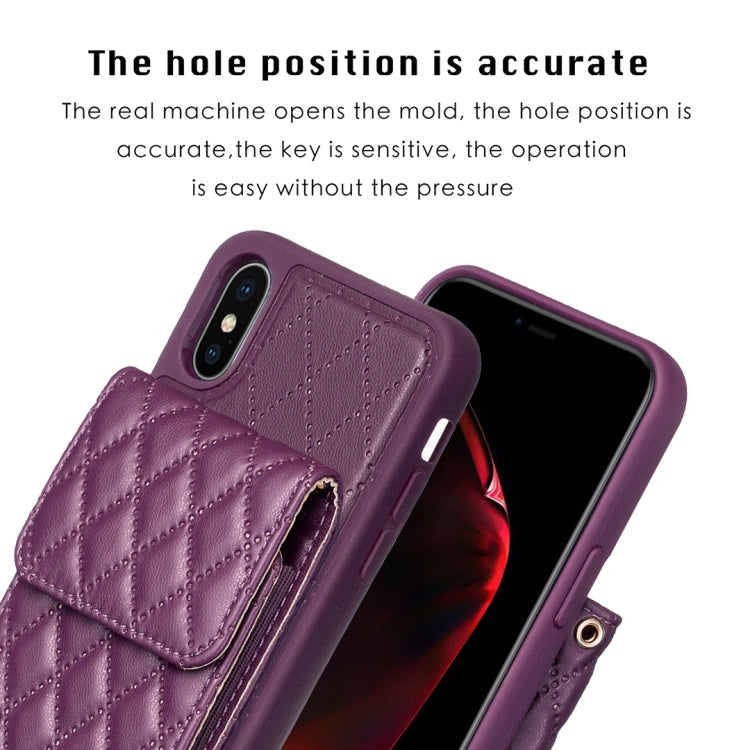 For iPhone X / XS Vertical Wallet Rhombic Leather Phone Case