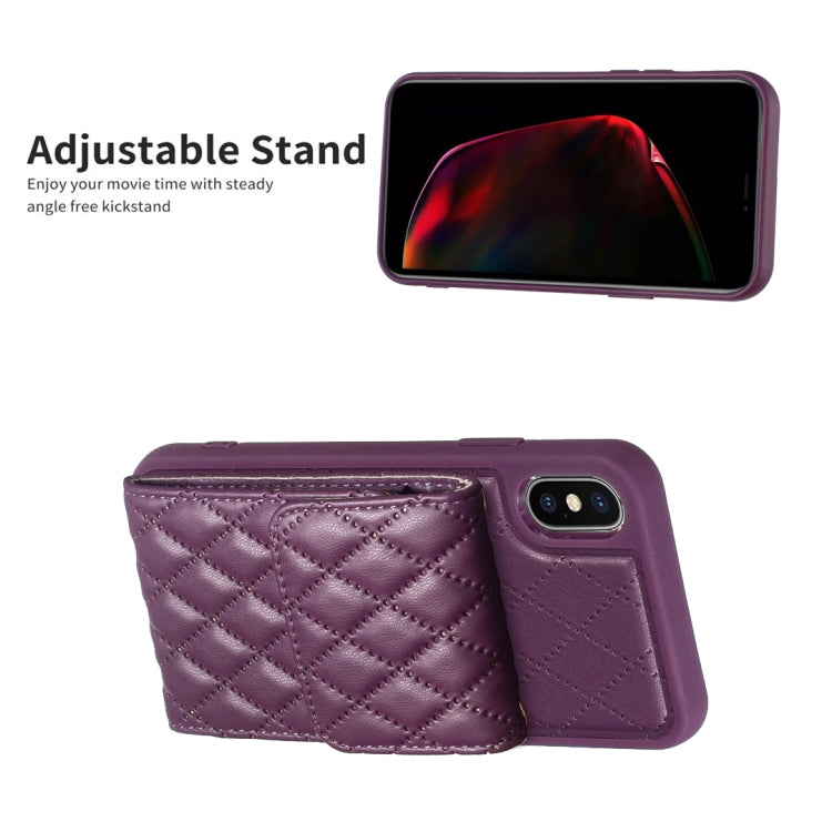 For iPhone X / XS Vertical Wallet Rhombic Leather Phone Case