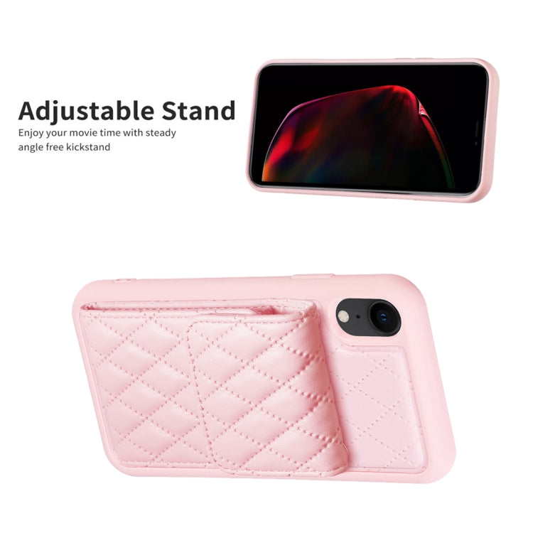 For iPhone XR Vertical Wallet Rhombic Leather Phone Case