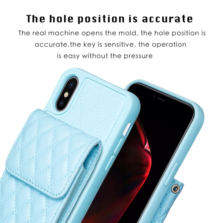 For iPhone XS Max Vertical Wallet Rhombic Leather Phone Case