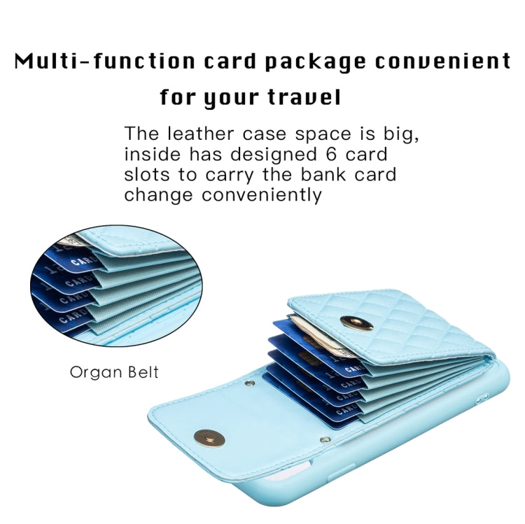 For iPhone XS Max Vertical Wallet Rhombic Leather Phone Case