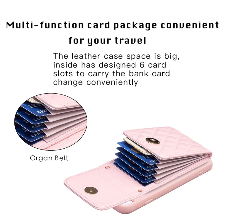 For iPhone SE 2022 / SE 2020 / 7 / 8 Vertical Wallet Rhombic Leather Phone Case