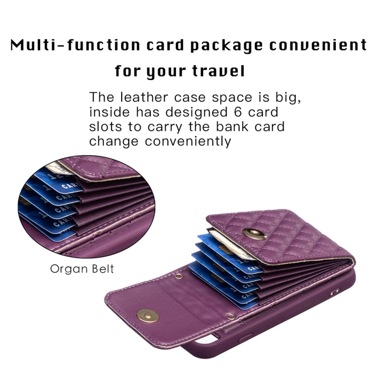 For iPhone SE 2022 / SE 2020 / 7 / 8 Vertical Wallet Rhombic Leather Phone Case