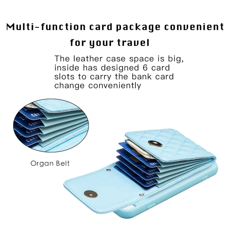 For iPhone SE 2022 / SE 2020 / 7 / 8 Vertical Wallet Rhombic Leather Phone Case