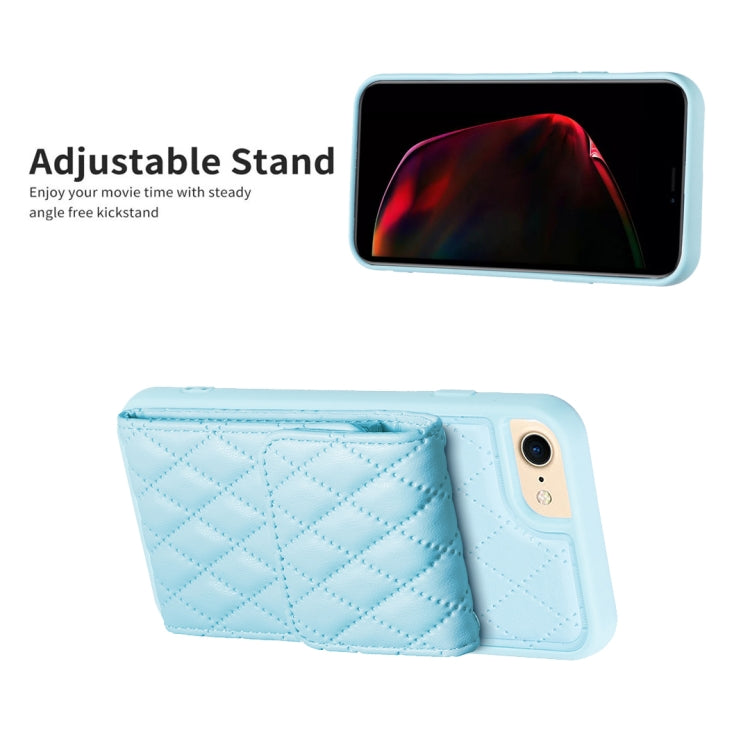 For iPhone SE 2022 / SE 2020 / 7 / 8 Vertical Wallet Rhombic Leather Phone Case