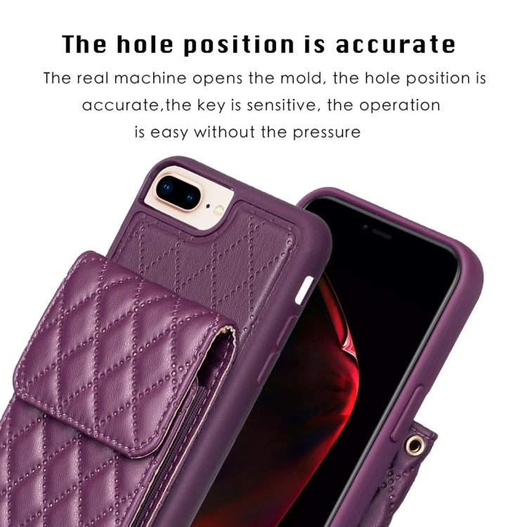 For iPhone 7 Plus / 8 Plus Vertical Wallet Rhombic Leather Phone Case