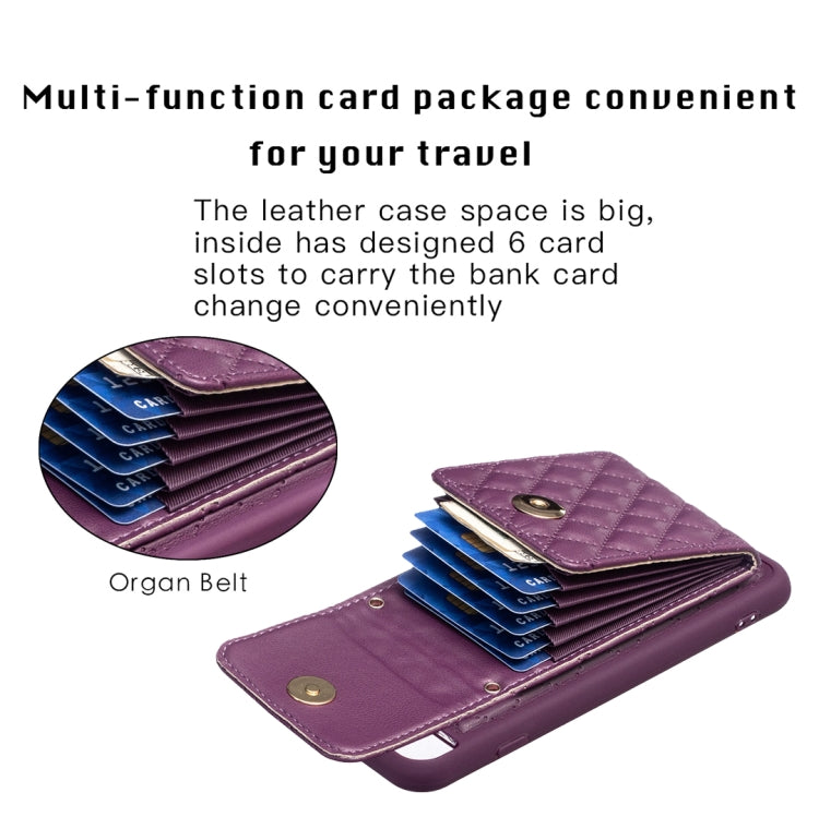 For iPhone 7 Plus / 8 Plus Vertical Wallet Rhombic Leather Phone Case