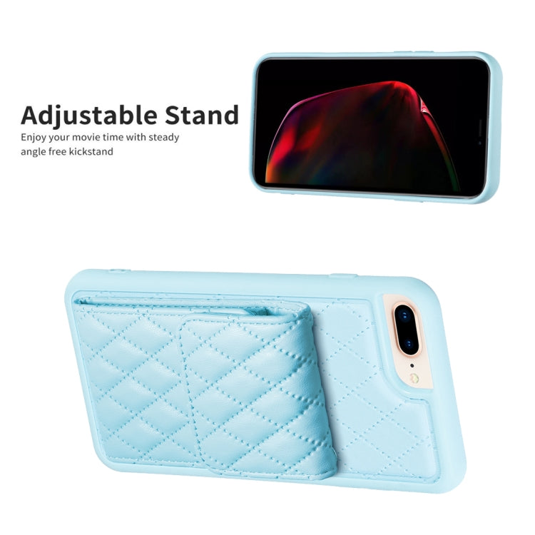 For iPhone 7 Plus / 8 Plus Vertical Wallet Rhombic Leather Phone Case