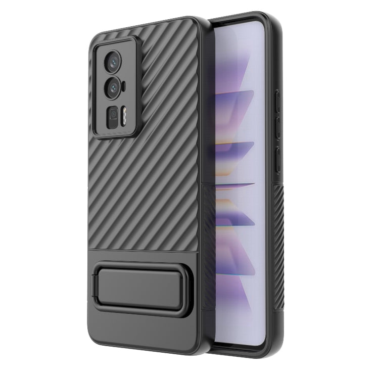 For Xiaomi Redmi K60 Wavy Texture TPU Phone Case with Lens Film