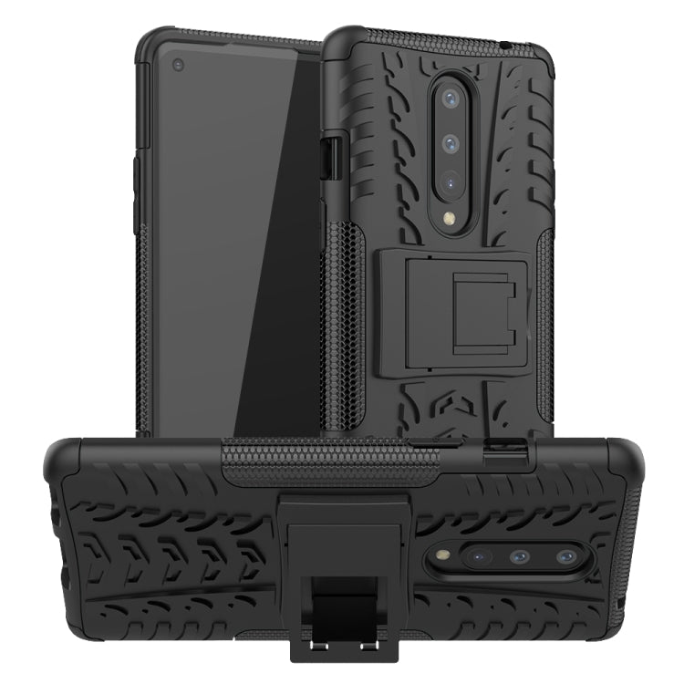 For OnePlus 8 Tire Texture Shockproof TPU + PC Protective Case with Holder