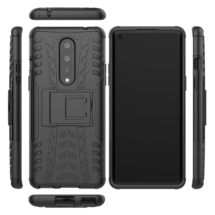 For OnePlus 8 Tire Texture Shockproof TPU + PC Protective Case with Holder