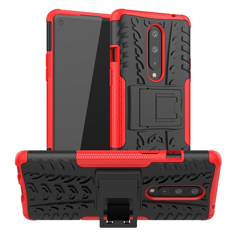 For OnePlus 8 Tire Texture Shockproof TPU + PC Protective Case with Holder