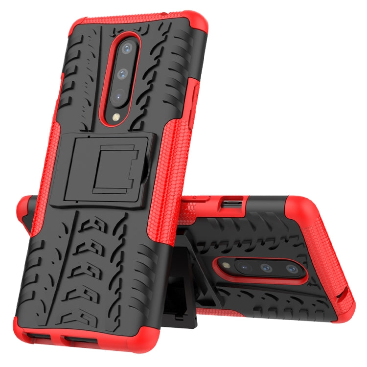 For OnePlus 8 Tire Texture Shockproof TPU + PC Protective Case with Holder