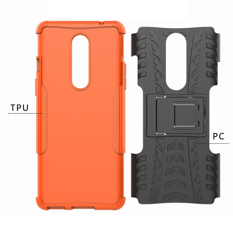 For OnePlus 8 Tire Texture Shockproof TPU + PC Protective Case with Holder