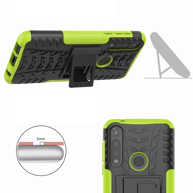 For Motorola Moto G Power Tire Texture Shockproof TPU + PC Protective Case with Holder