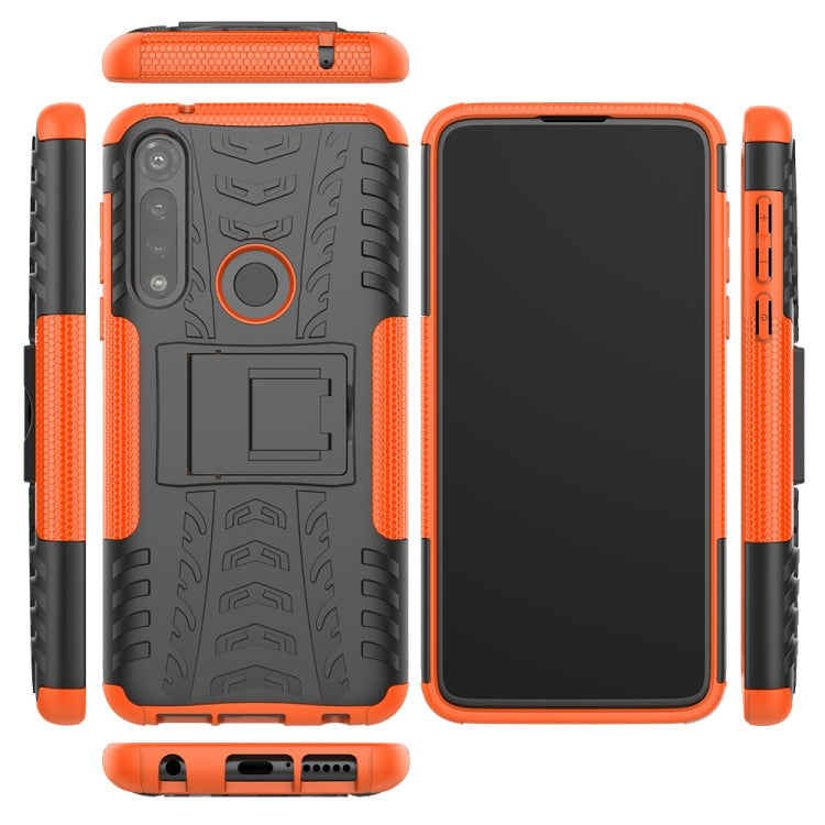 For Motorola Moto G Power Tire Texture Shockproof TPU + PC Protective Case with Holder