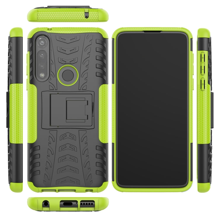 For Motorola Moto G Power Tire Texture Shockproof TPU + PC Protective Case with Holder