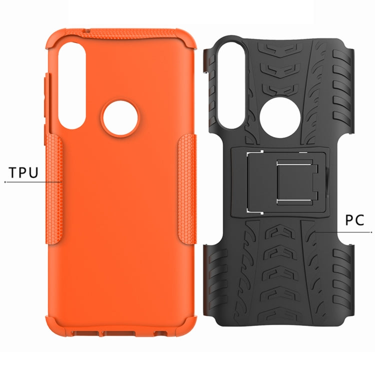 For Motorola Moto G Power Tire Texture Shockproof TPU + PC Protective Case with Holder