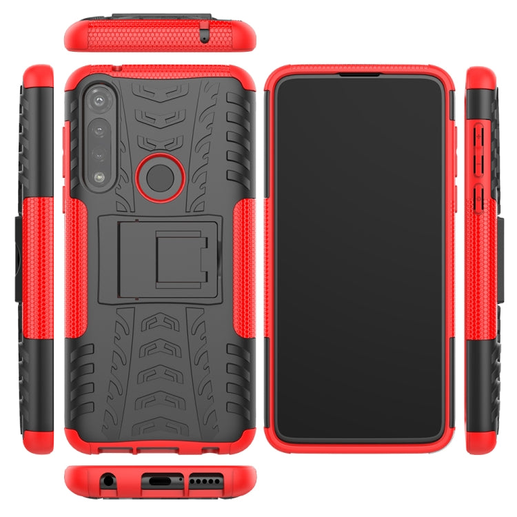 For Motorola Moto G Power Tire Texture Shockproof TPU + PC Protective Case with Holder