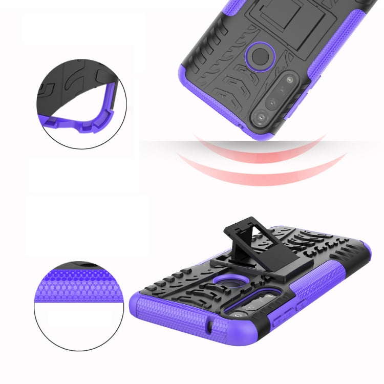 For Motorola Moto G Power Tire Texture Shockproof TPU + PC Protective Case with Holder