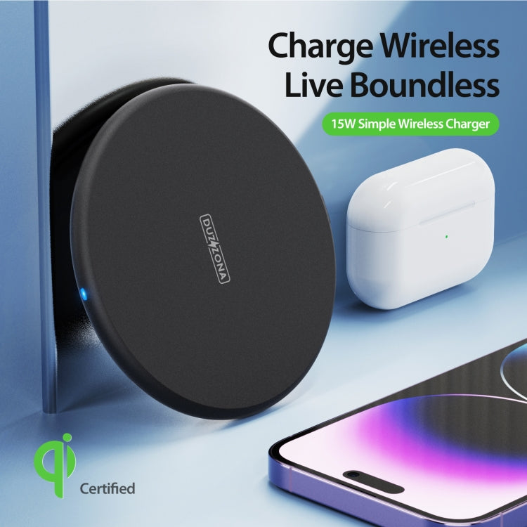 DUZZONA W11 15W Desktop Qi Wireless Charger(Black)