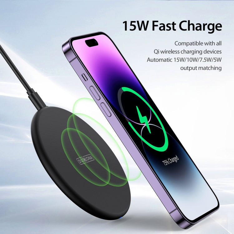 DUZZONA W11 15W Desktop Qi Wireless Charger(Black)