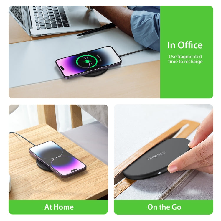DUZZONA W11 15W Desktop Qi Wireless Charger(Black)