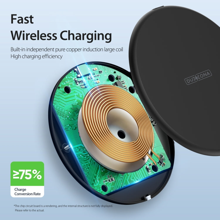 DUZZONA W11 15W Desktop Qi Wireless Charger(Black)