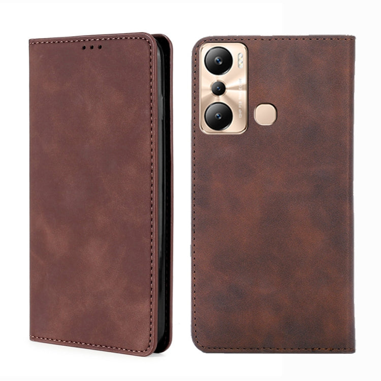 For Infinix Hot 20i Skin Feel Magnetic Horizontal Flip Leather Phone Case