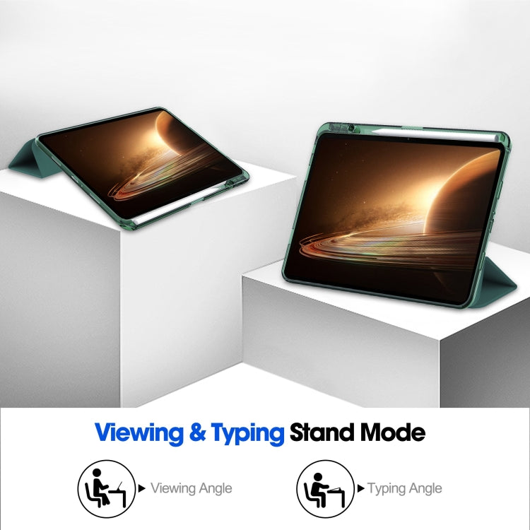 For OPPO Pad 2 3-Fold Clear Back Cover Leather Smart Tablet Case