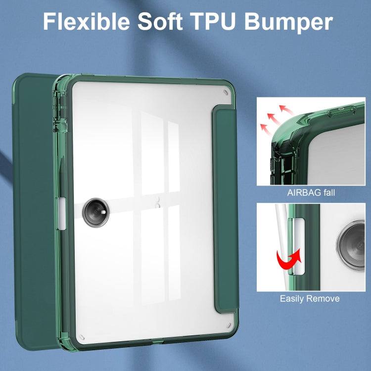 For OPPO Pad 2 3-Fold Clear Back Cover Leather Smart Tablet Case