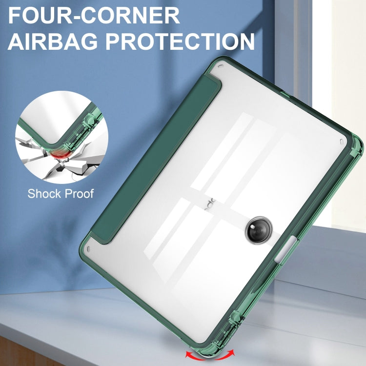 For OPPO Pad 2 3-Fold Clear Back Cover Leather Smart Tablet Case