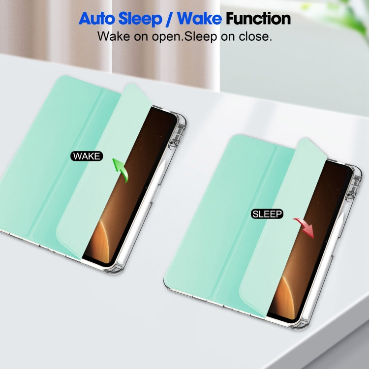 For OPPO Pad 2 3-Fold Clear Back Cover Leather Smart Tablet Case