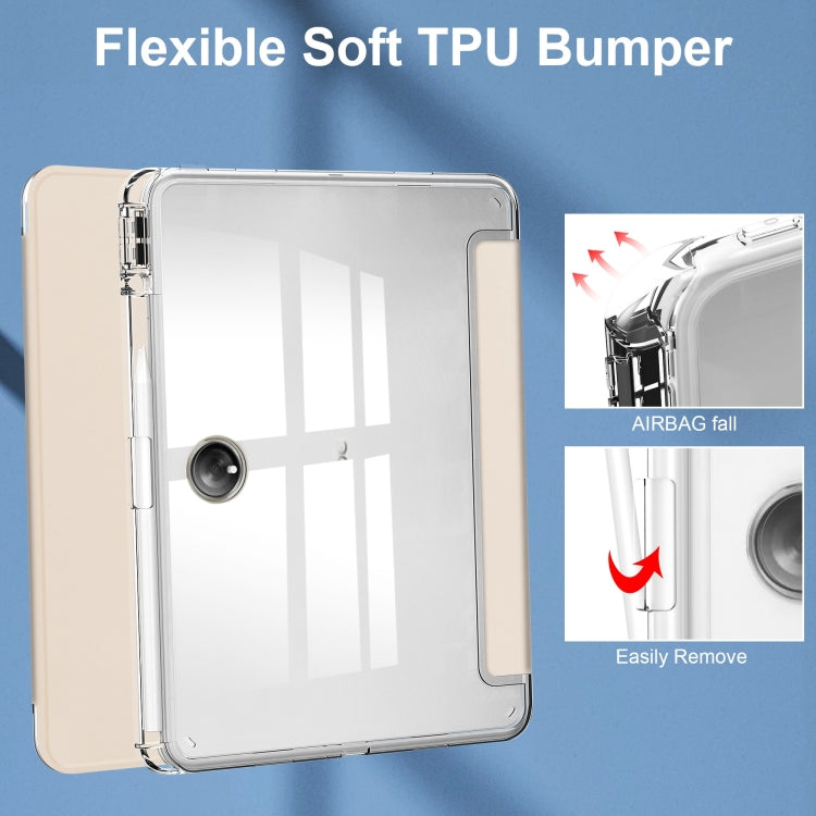 For OPPO Pad 2 3-Fold Clear Back Cover Leather Smart Tablet Case