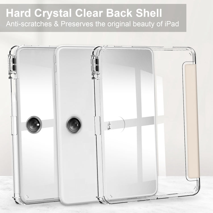 For OPPO Pad 2 3-Fold Clear Back Cover Leather Smart Tablet Case