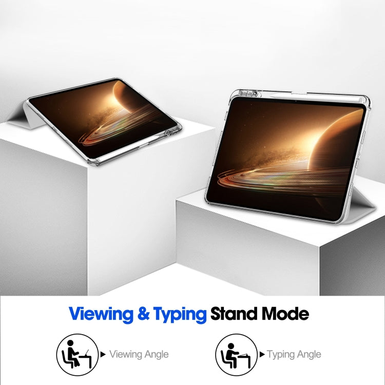 For OPPO Pad 2 3-Fold Clear Back Cover Leather Smart Tablet Case