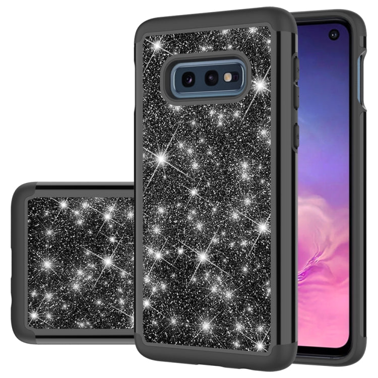 For Samsung Galaxy S10e Glitter Powder Contrast Skin Shockproof Silicone + PC Protective Case