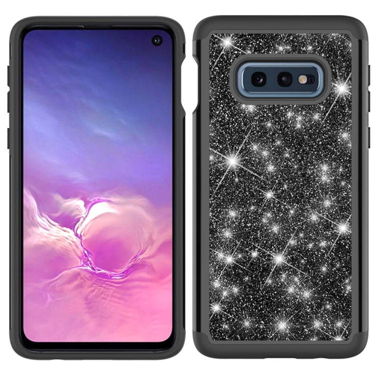 For Samsung Galaxy S10e Glitter Powder Contrast Skin Shockproof Silicone + PC Protective Case