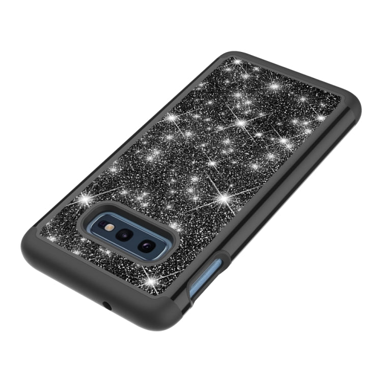 For Samsung Galaxy S10e Glitter Powder Contrast Skin Shockproof Silicone + PC Protective Case