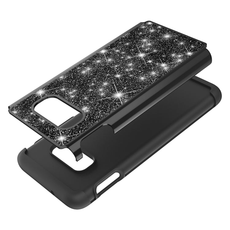 For Samsung Galaxy S10e Glitter Powder Contrast Skin Shockproof Silicone + PC Protective Case