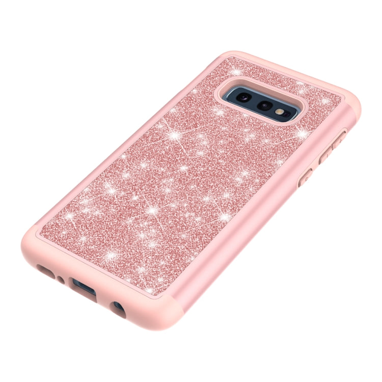 For Samsung Galaxy S10e Glitter Powder Contrast Skin Shockproof Silicone + PC Protective Case