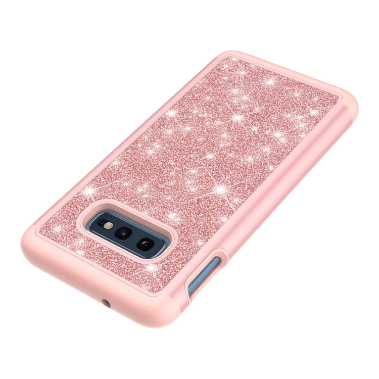 For Samsung Galaxy S10e Glitter Powder Contrast Skin Shockproof Silicone + PC Protective Case