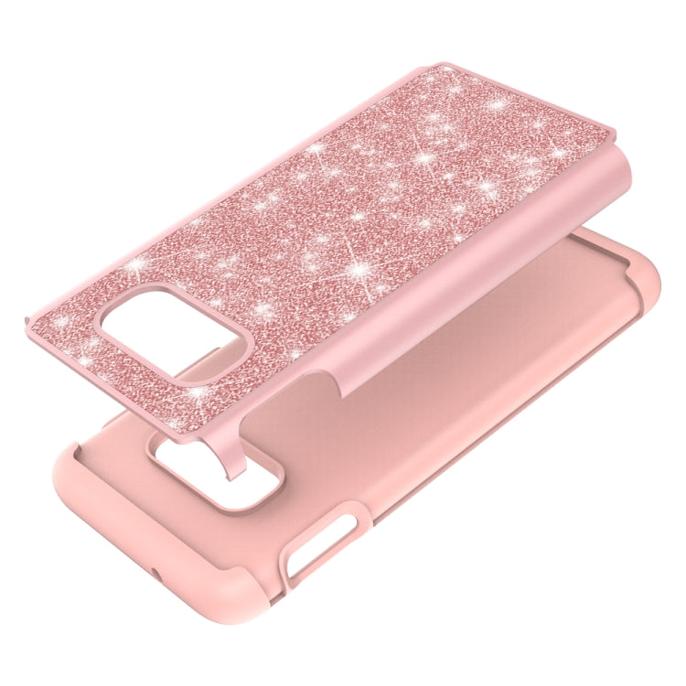 For Samsung Galaxy S10e Glitter Powder Contrast Skin Shockproof Silicone + PC Protective Case