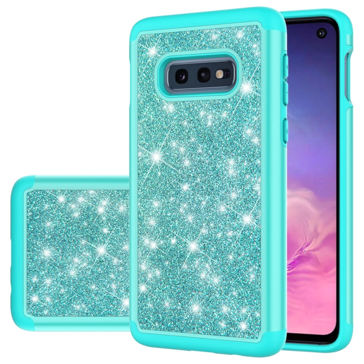For Samsung Galaxy S10e Glitter Powder Contrast Skin Shockproof Silicone + PC Protective Case