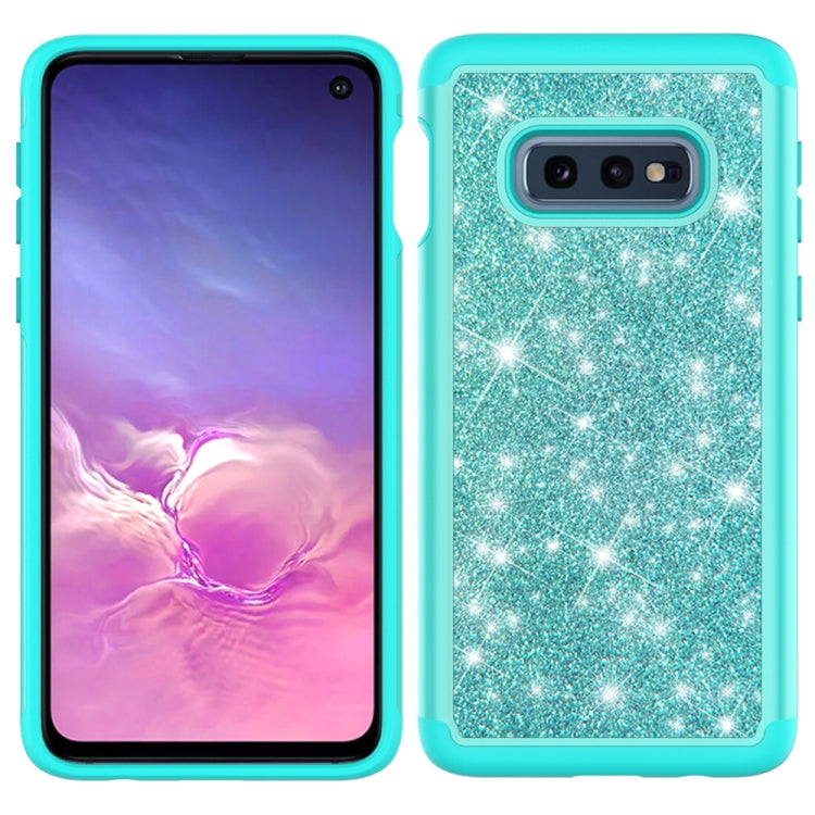For Samsung Galaxy S10e Glitter Powder Contrast Skin Shockproof Silicone + PC Protective Case